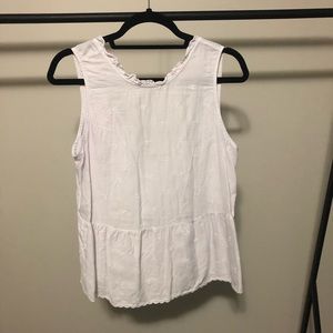 White LOFT Peplum Tank